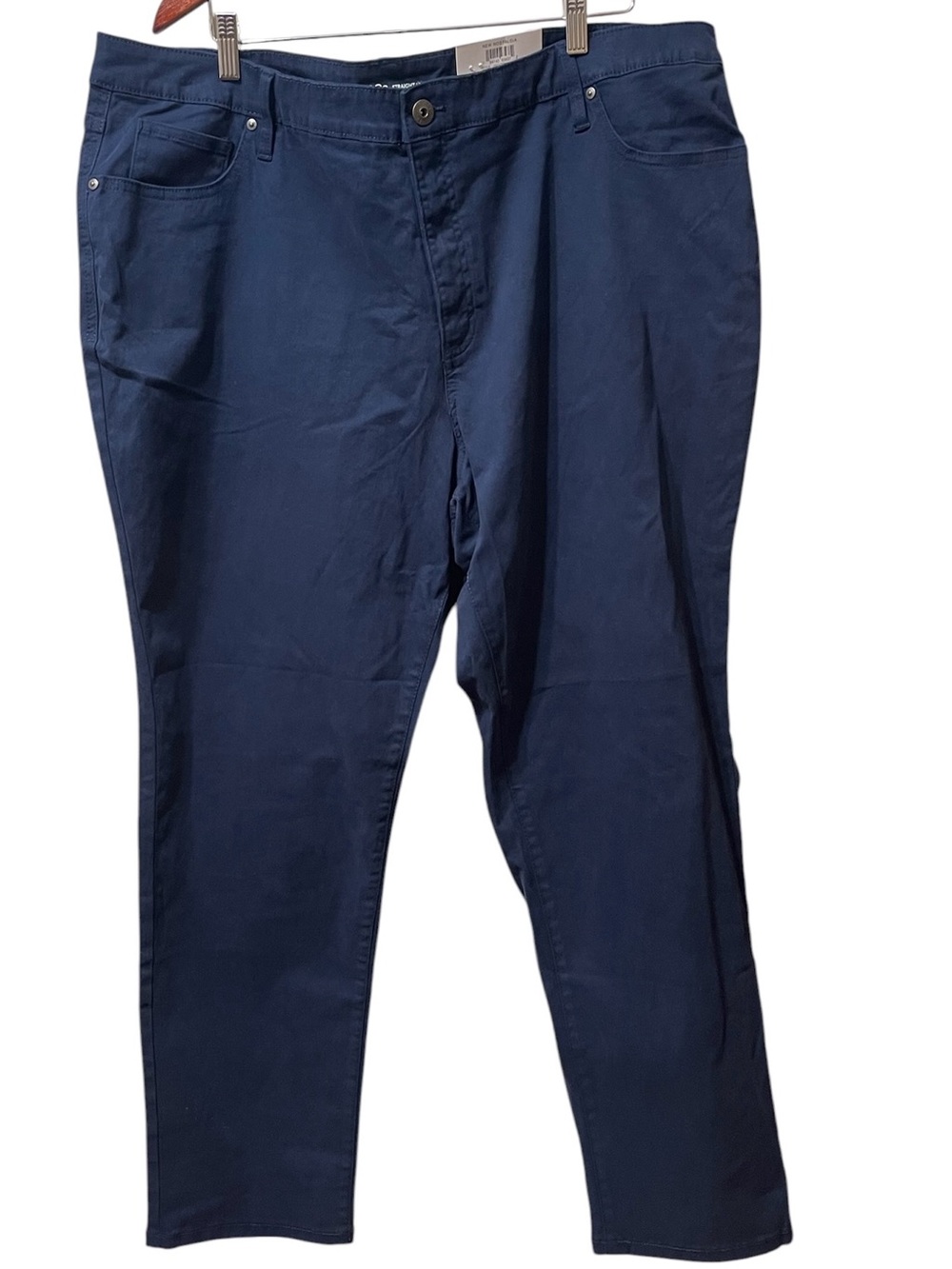 Women’s Blue Style &Co Straight Leg Cotton Blend Pants Work Career 22W NWT